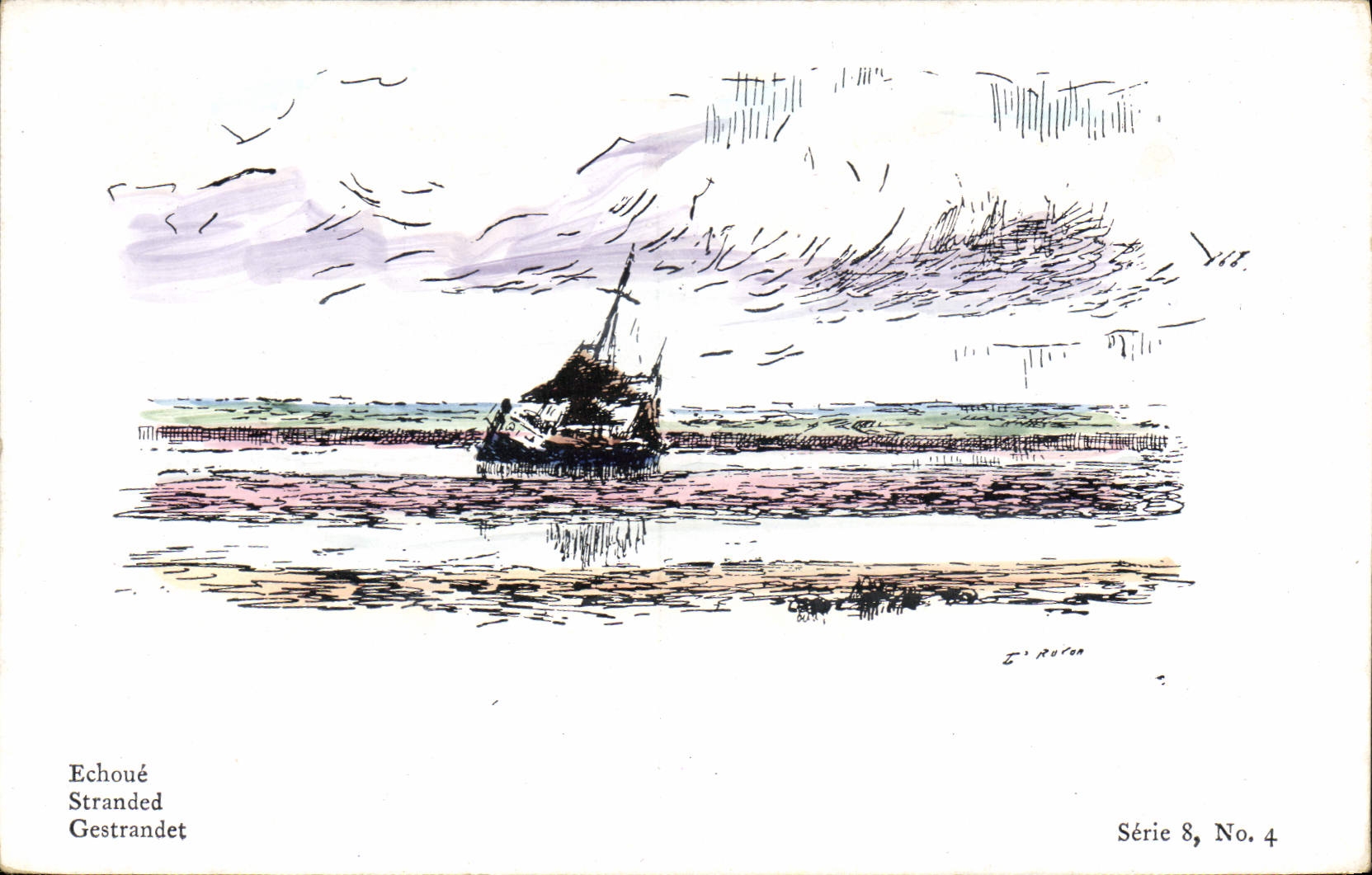 CPA Bateau Echoue 