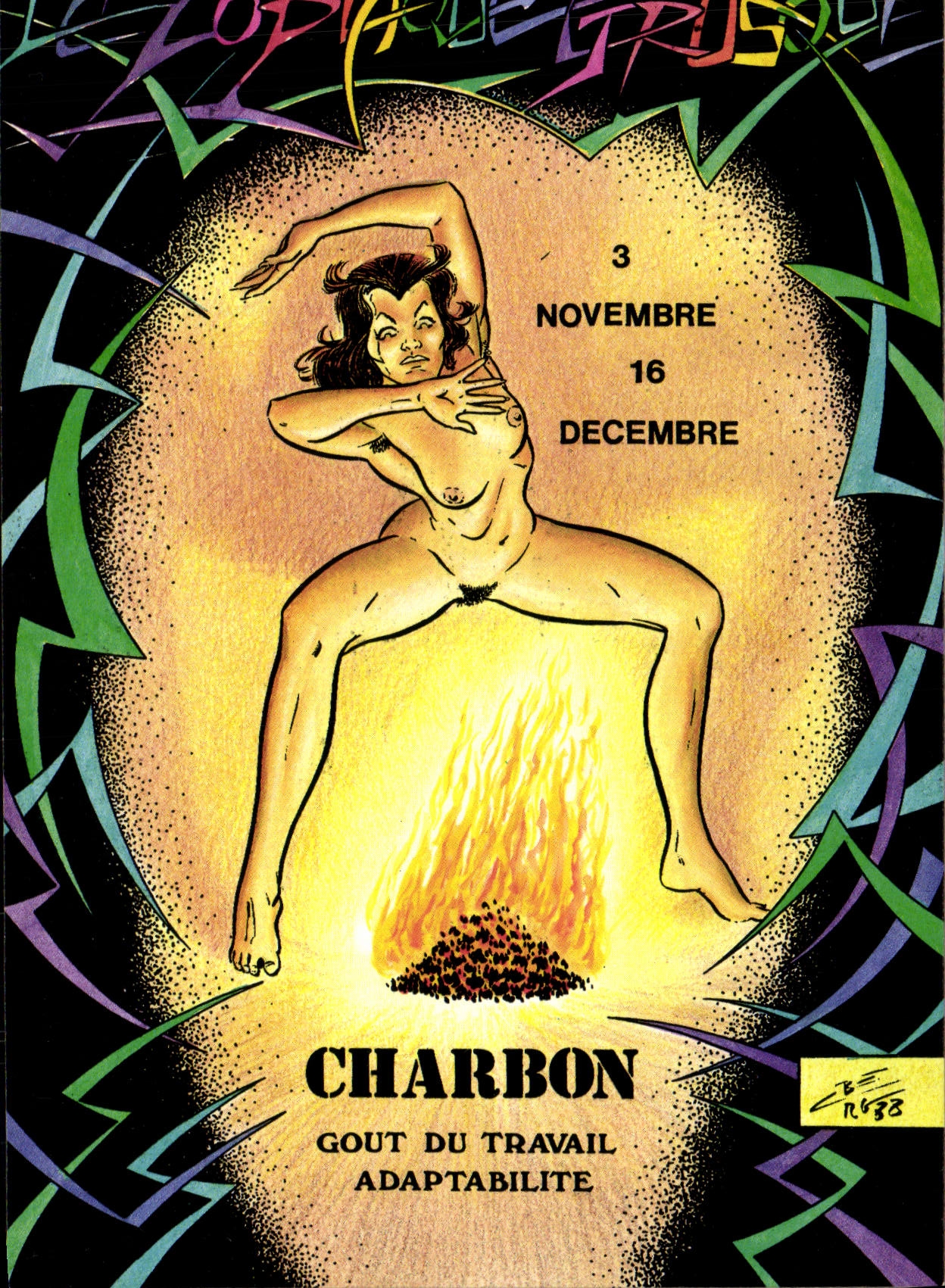 CPM Nu erotique Charles Berg Le zodiaque etrusque Charbon