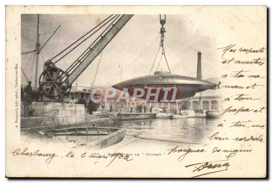 U-Boot "Goubet" — Cherbourg — A. Bougnit, Verlag-Fotograf, Toulon-sur-Mer, Nr. 526 - Vorderseite