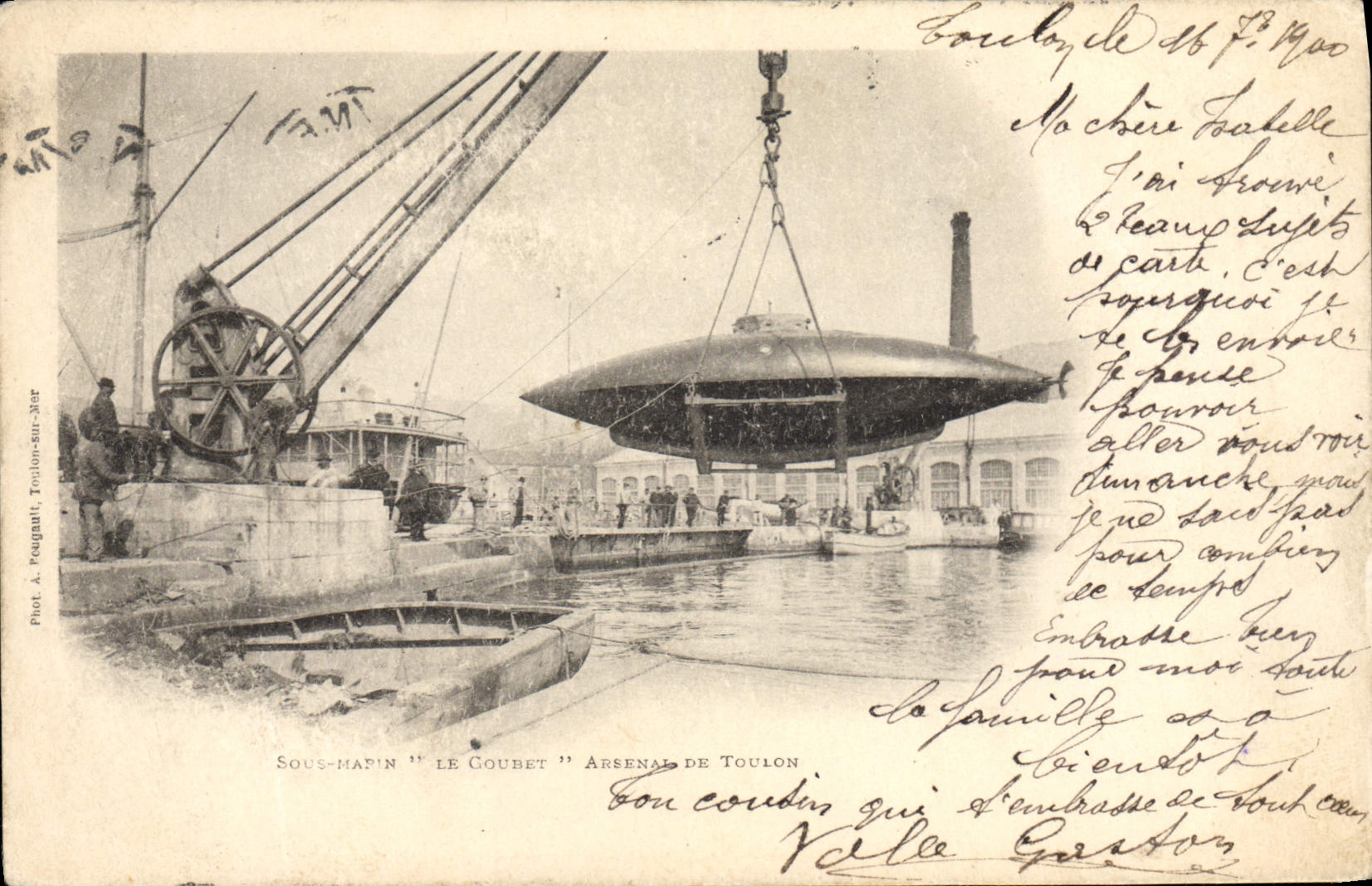 CPA Bateau Sous marin Le Goubet Arsenal de Toulon
