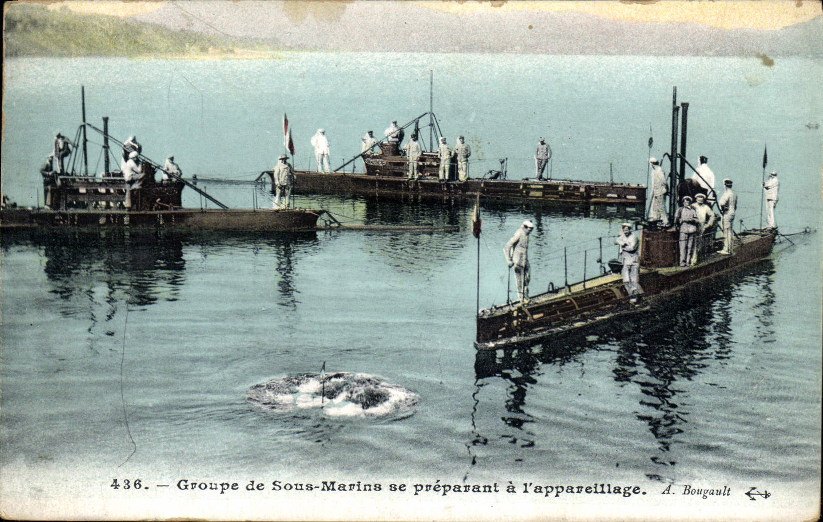 Groupe de Sous-Marins se préparant à l'appareillage — A. Bougault, n° 436