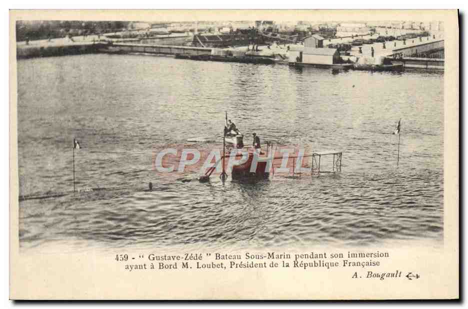 Sous-marin Gustave-Zédé — immersion à Brest — A. Bougault n°459
