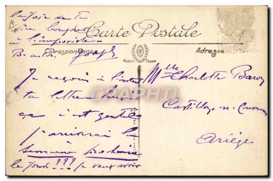Marine de guerre — Le sous-marin « La Louvre » — LL. — N° 48 — Verso