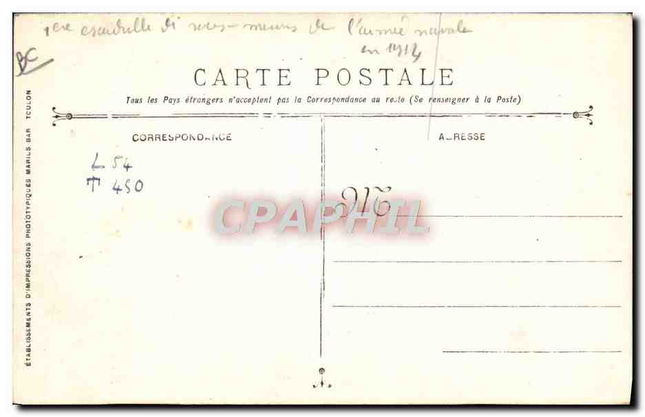 CPA Bateau Sous marin Messidor  — Verso