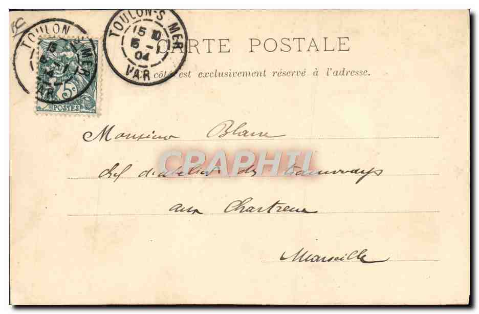 Marine Française — "Gustave-Zédé", sous-marin — cliché Couturier n°301 — Verso