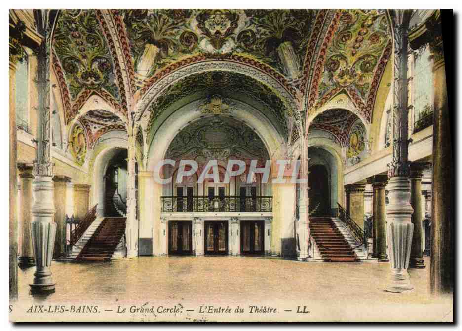 CPA Aix les Bains Le grand cercle L'entree du Theatre 