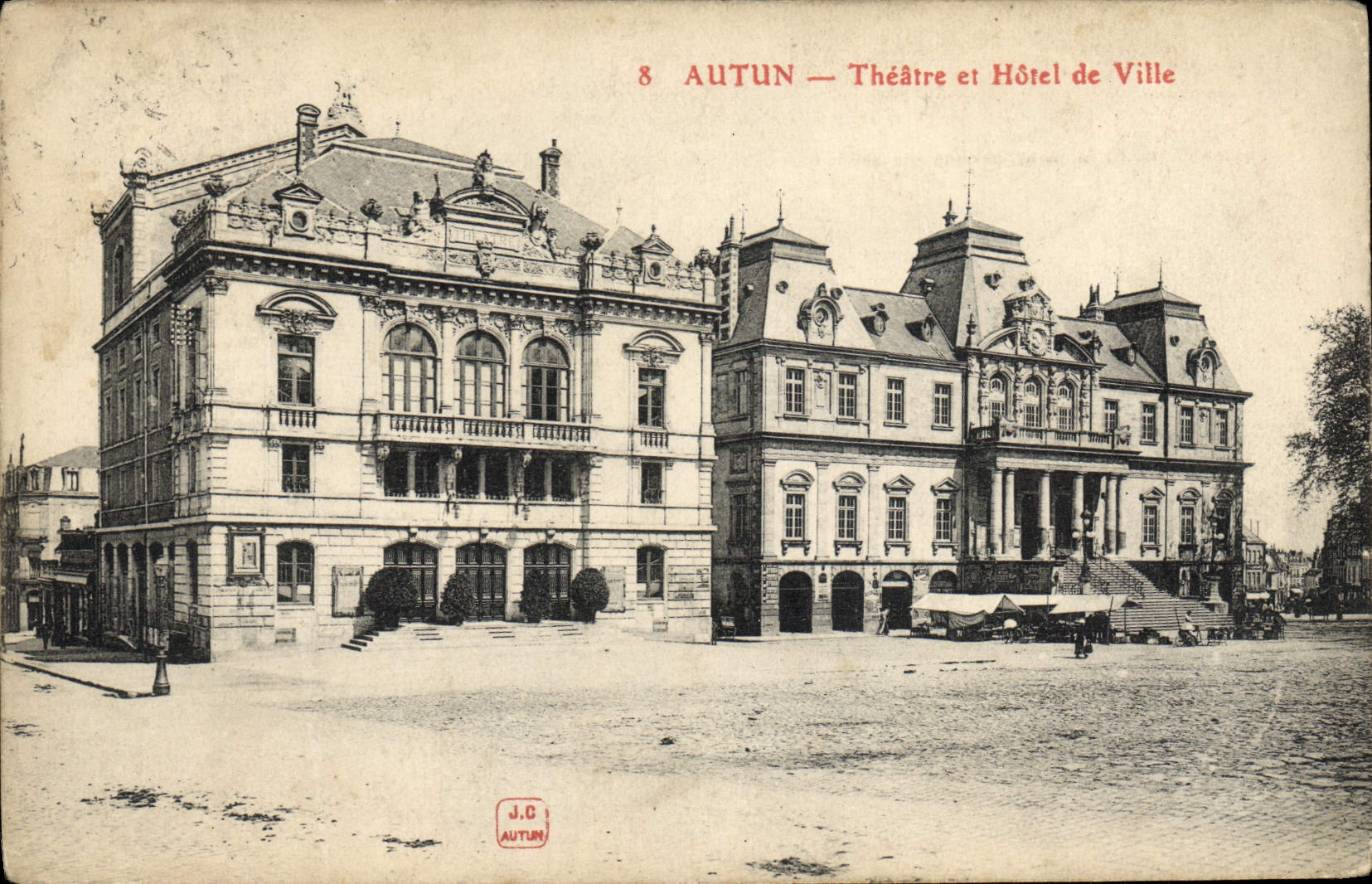 CPA Autun Theatre et hotel de ville