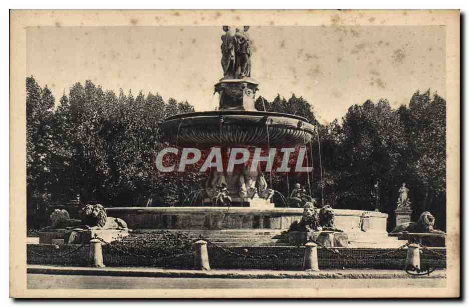 CPA Aix en Provence La grande fontaine Place de la Rotonde