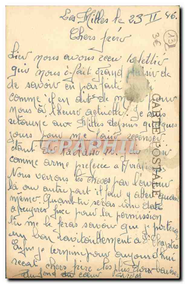 Aix-en-Provence — La Fontaine des quatre Dauphins — éditeur non identifié, n° de série non visible — Verso