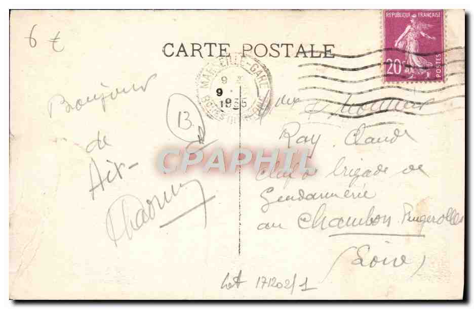 CPA Aix en Provence Le Monument Joseph Sec — Rückseite