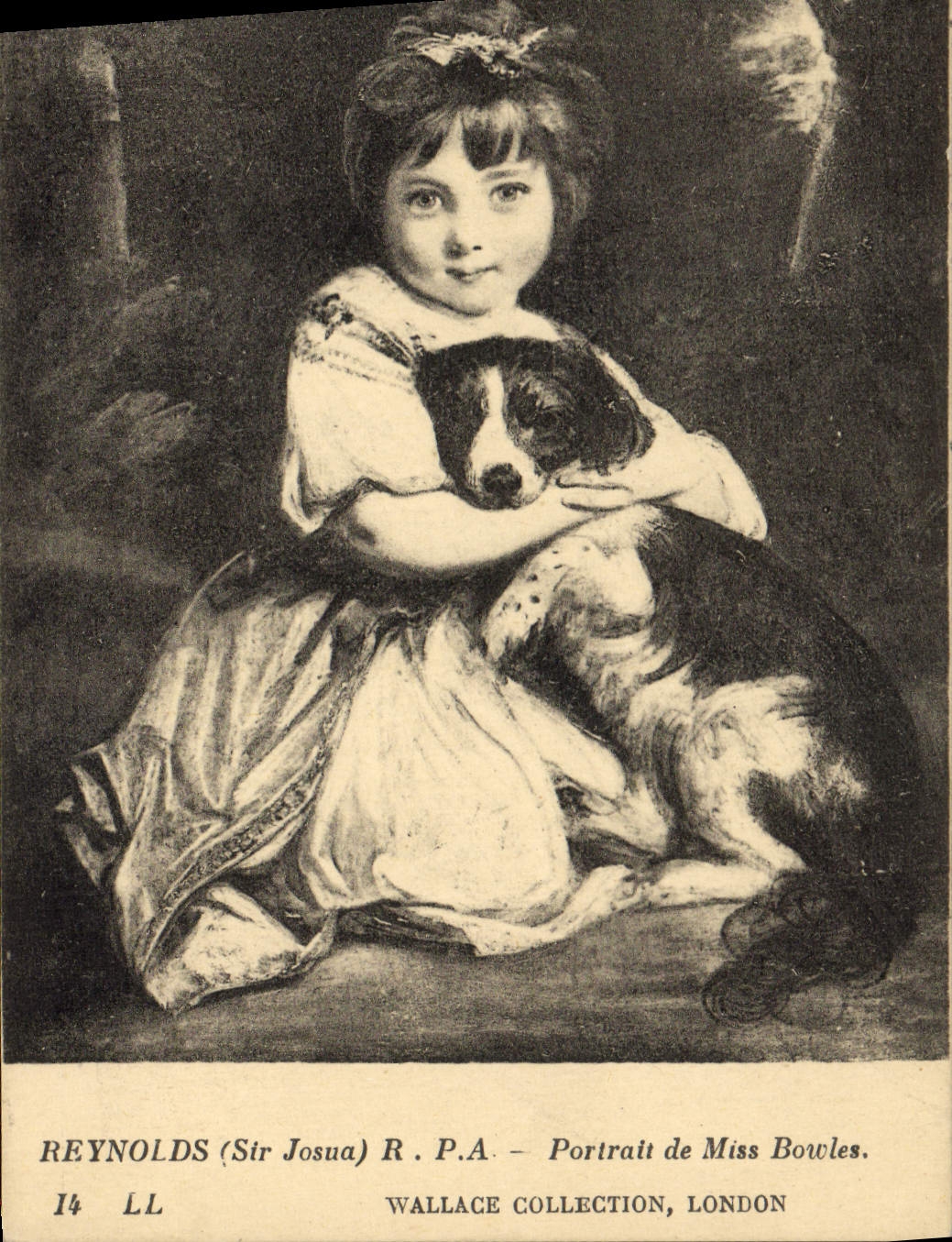 CPA Reynolds Portrait de Miss Bowles London Wallace Collection Chien
