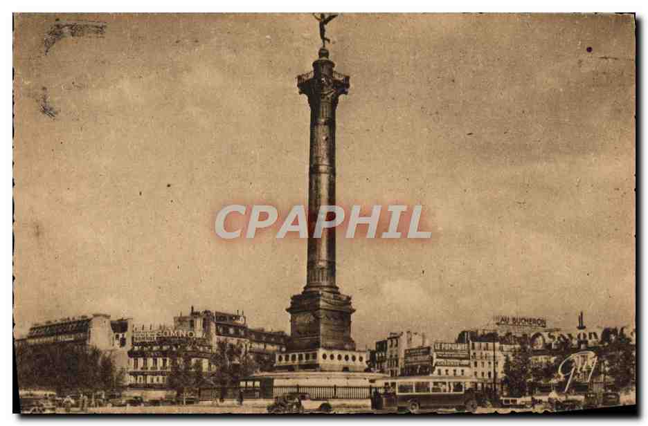 CPA Paris Place de la Bastille et colonne de Juillet 