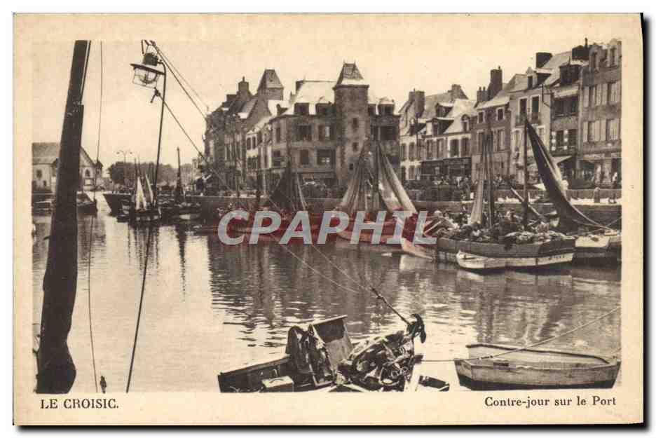 CPA Le Croisic Contre Jour Sur le Port Bateaux