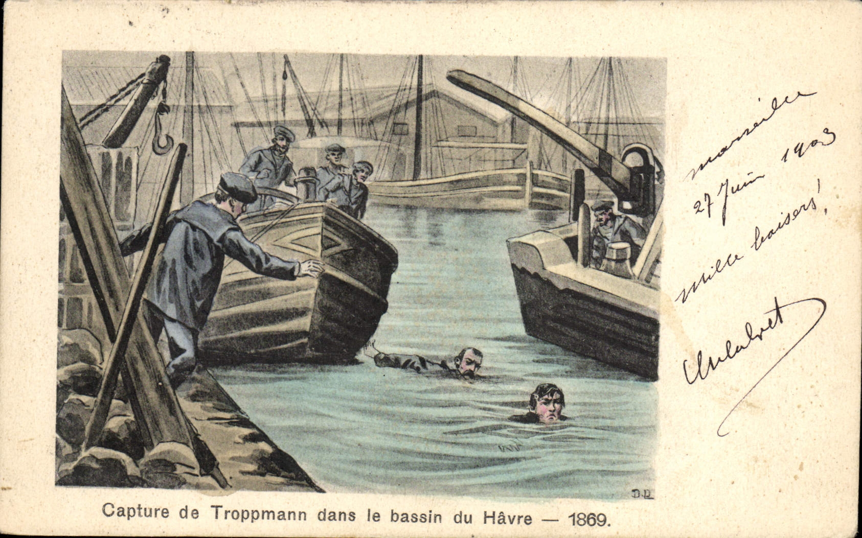 Capture de Troppmann dans le bassin du Havre — 1869.