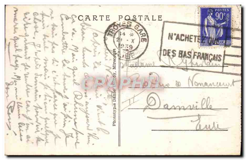 CPA Police Policier Camp de Mailly Le poste de police  — Verso
