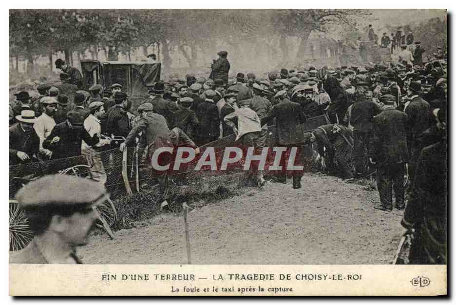 Fin d'une terreur — La tragédie de Choisy-le-Roi — La foule et le taxi après la capture