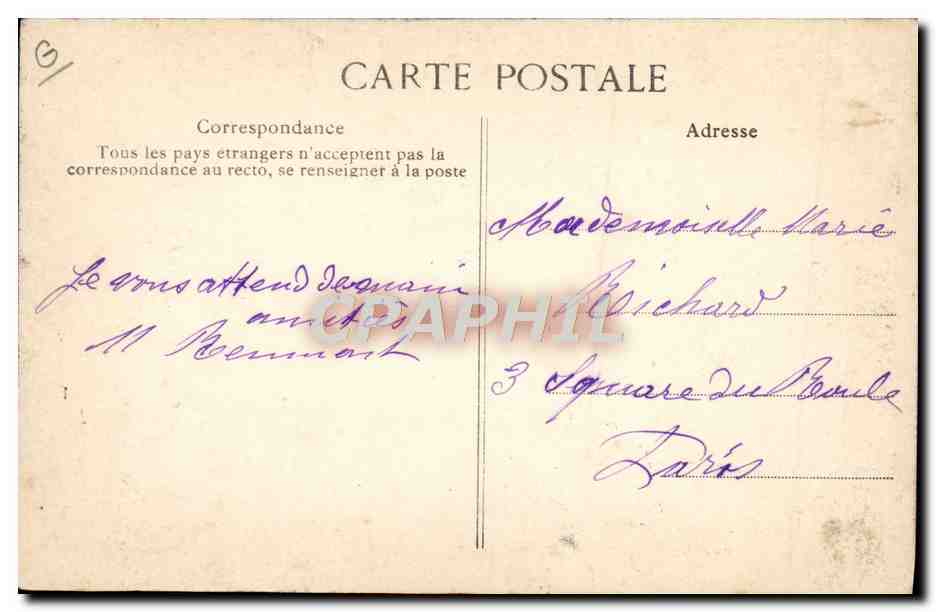 Manifestations Ferreristes à Paris — 17 Octobre 1909 — Le Préfet de Police dirige le Cortège — Verso