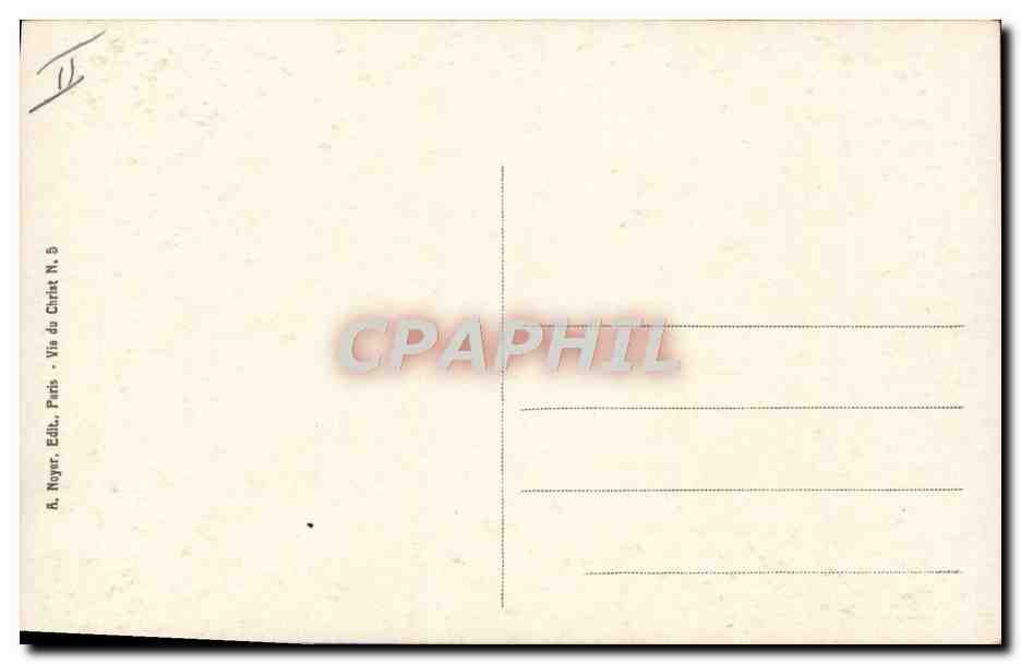 CPA Judaica Juif La fuite en Egypte Sphinx Ane Mule Pyramide  — Rückseite