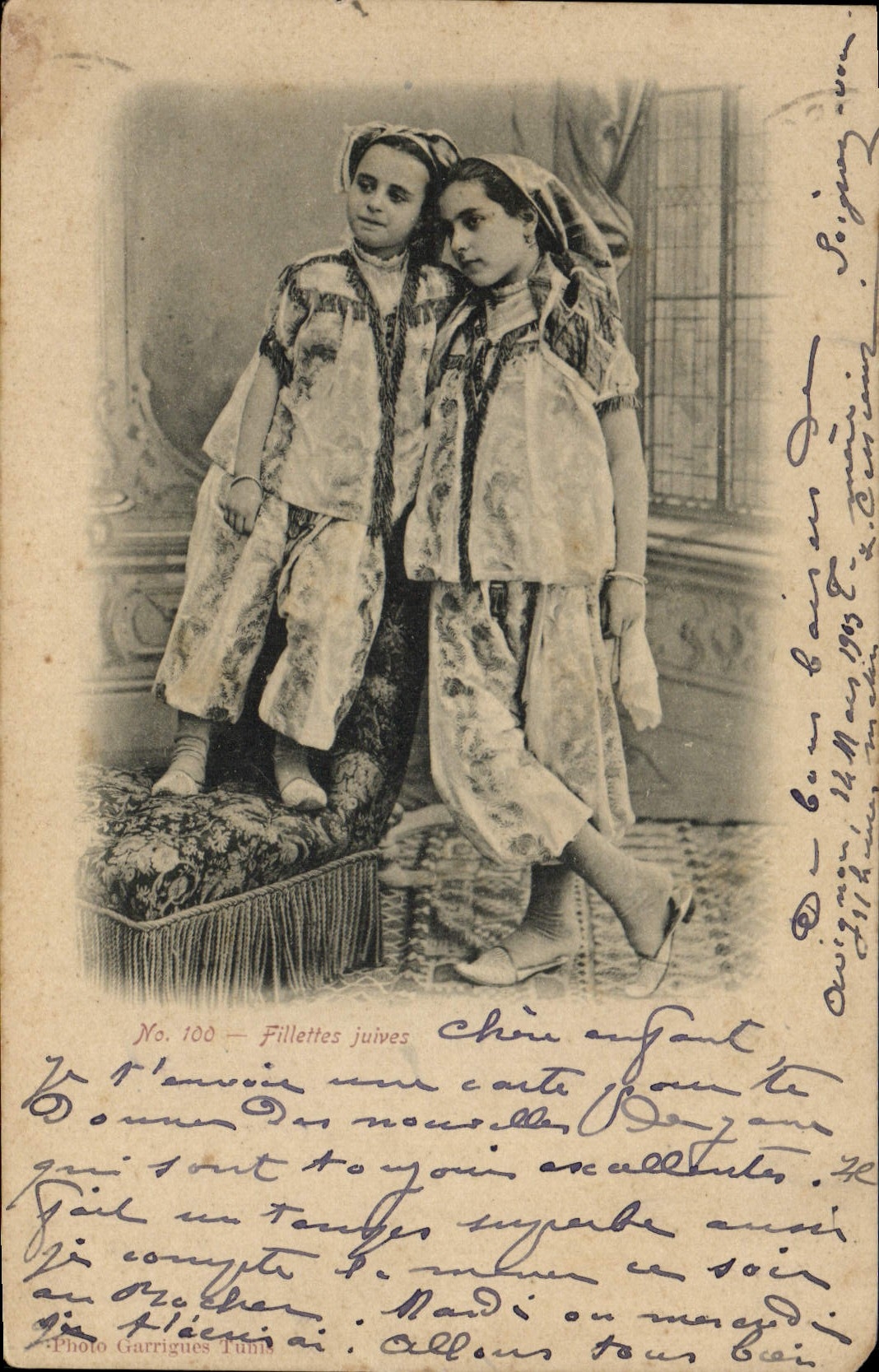 Jüdische Mädchen — Photo Garrigues Tunis — Nr. 100