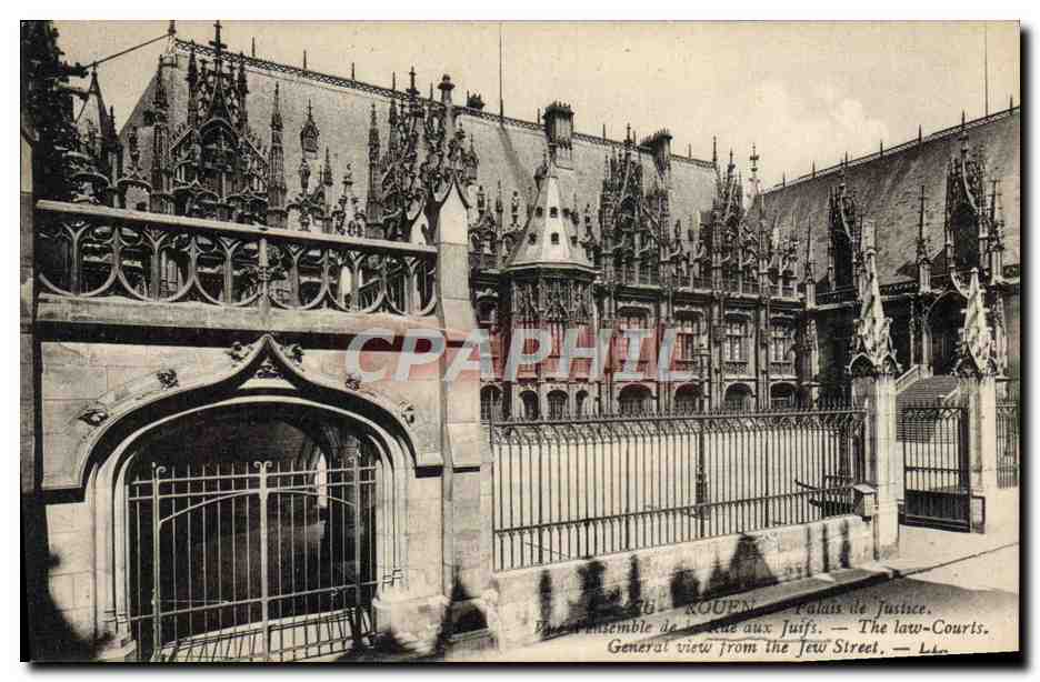 CPA Judaica Juif Rouen Palais de justice Rue aux juifs 