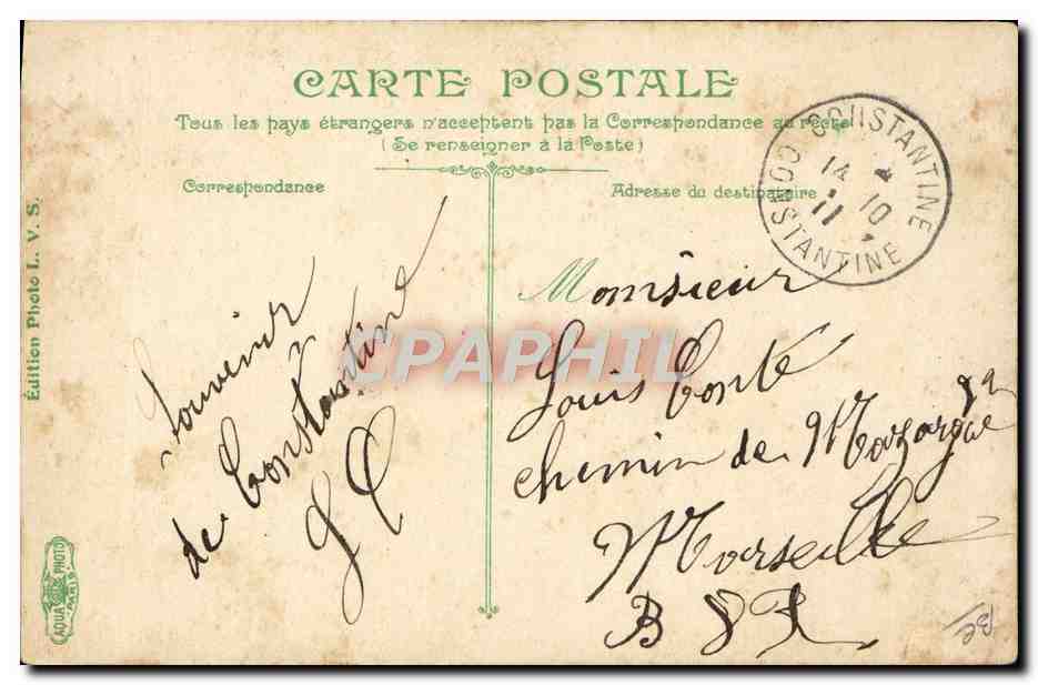 CPA Judaica Juif Algerie Constantine Enfants arabes juifs  — Rückseite