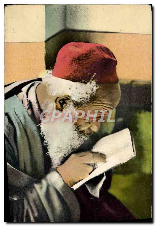 Israélite lisant un livre saint — Scènes et Types — Édition Carnot, Alger