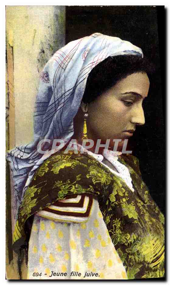 CPA Judaica Juif Tunisie Jeune fille juive 