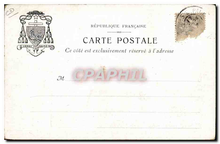 Tarjeta postal antigua Sapeurs Pompiers San Pedro Terre Neuve Incendio de la noche del 1° al 2 noviembre 1902 — Reverso