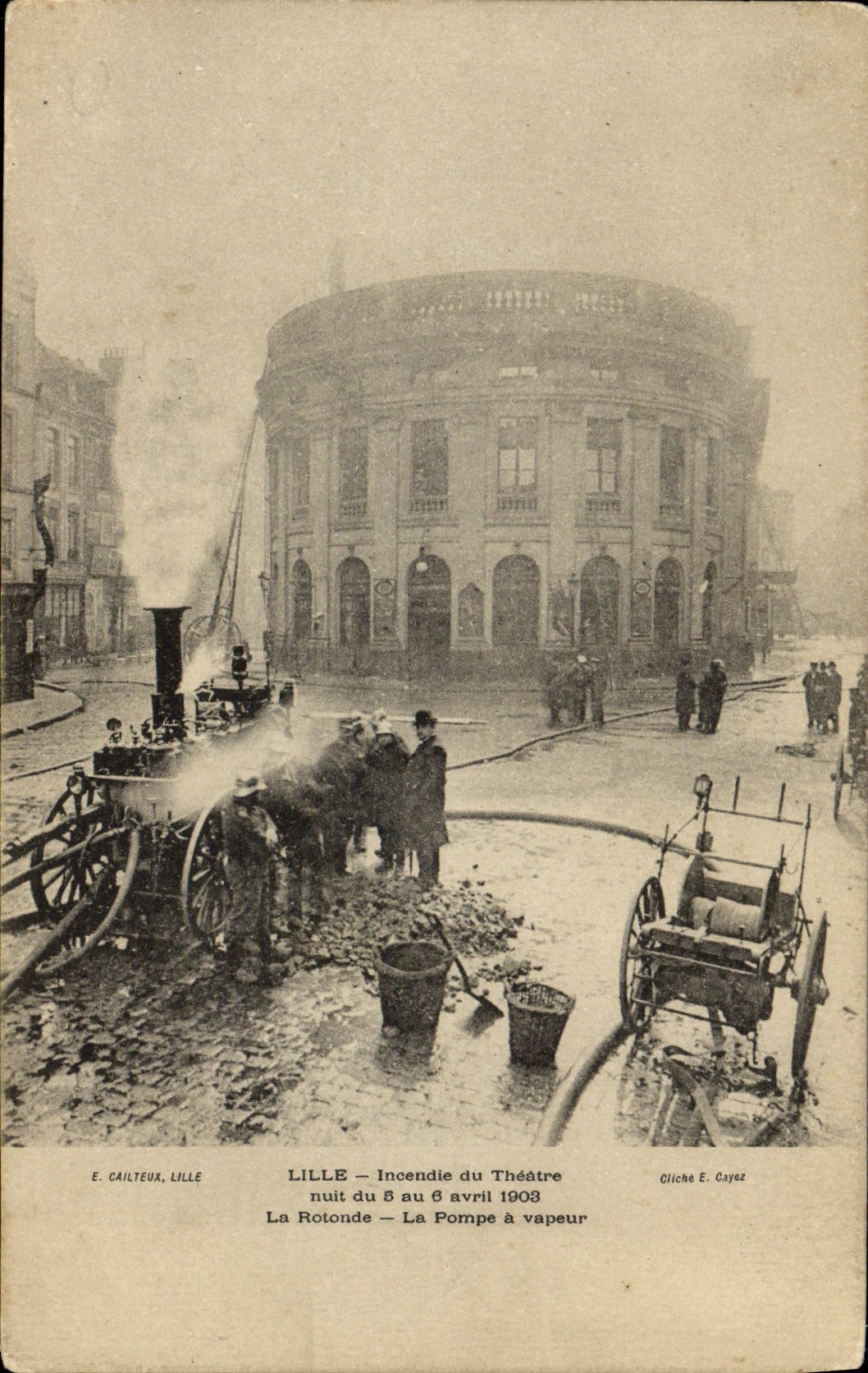 Lille - Incendio del Teatro La Rotonde - noche del 8 al 6 de abril de 1903 - E. Cailteux, Lille