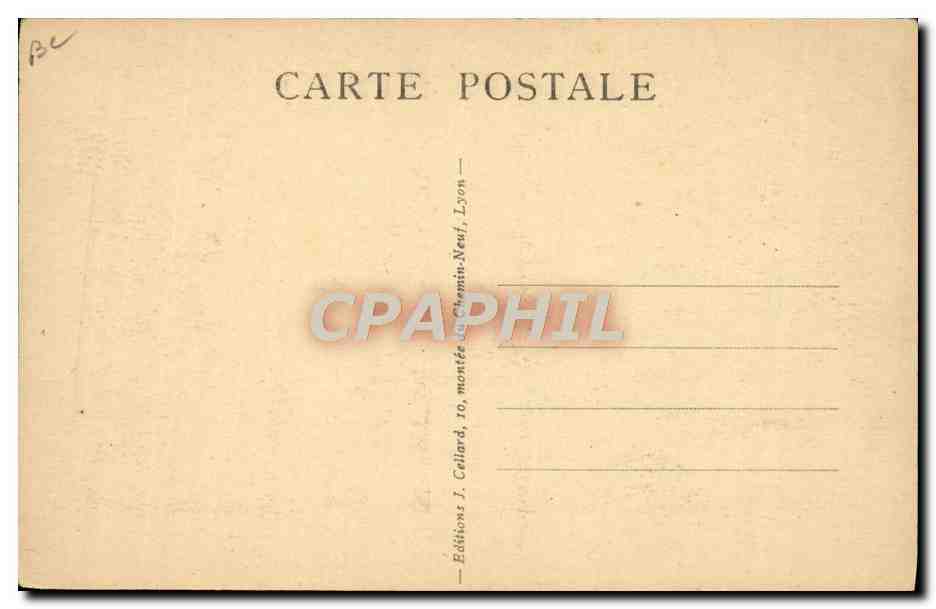 La catástrofe de Lyon-Saint-Jean — Las autoridades municipales en el lugar de la catástrofe — Ediciones J. Callard, Lyon — Reverso