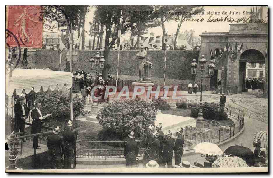 CPA Sapeurs Pompiers Lorient Inauguration de la statue de Jules Simon