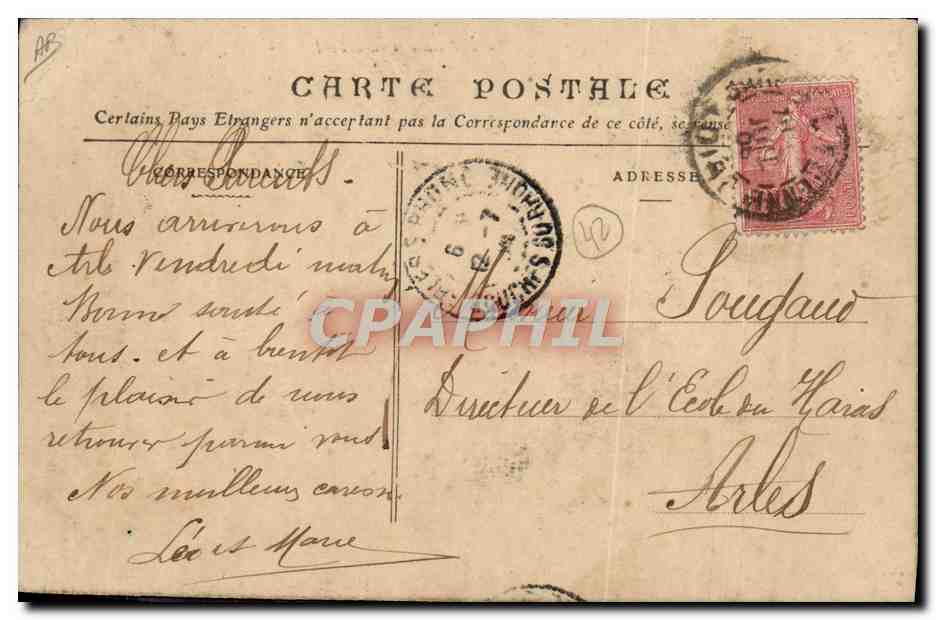 Saint-Étienne — Incendio en la Plaza del Ayuntamiento, 5 de junio de 1905 — editor no identificado — Reverso