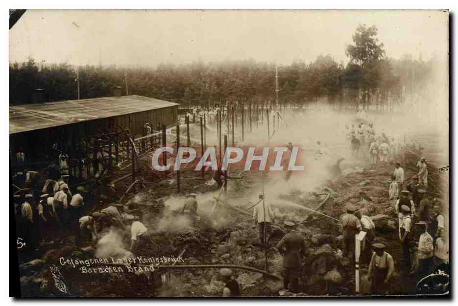 Incendio de las barracas del campo de prisioneros de Königsbrück — Campo de prisioneros de Königsbrück (Sajonia)