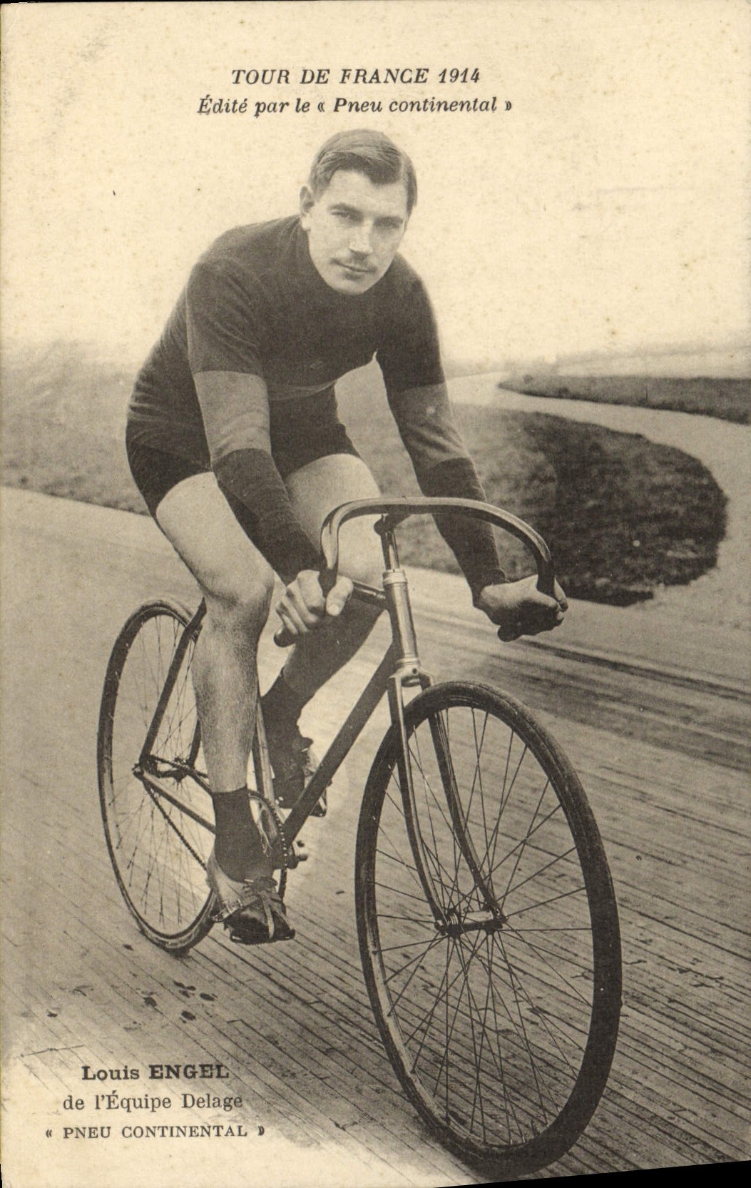 Louis Engel — cycliste au Tour de France 1914 — Édité par le Pneu Continental