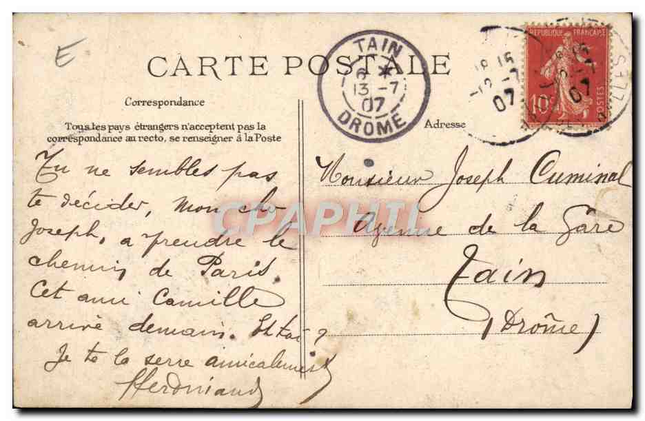 Championnat du Monde 1907 - Troisième demi-finale — Jaeguelin, Mayer, Ellegaart — Éditeur F.D. Sports — Rückseite