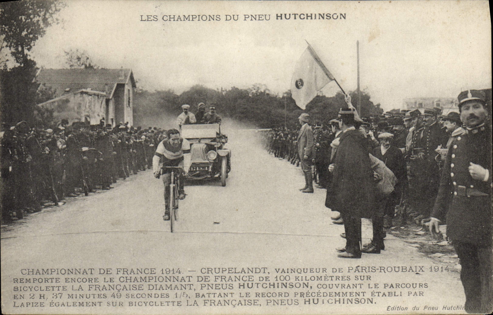 Championnat de France 1914 — CrupeLandt, vainqueur de Paris-Roubaix — Édition du Pneu Hutchinson