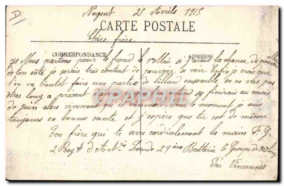 Championnat de France 1914 — CrupeLandt, vainqueur de Paris-Roubaix — Édition du Pneu Hutchinson — Verso