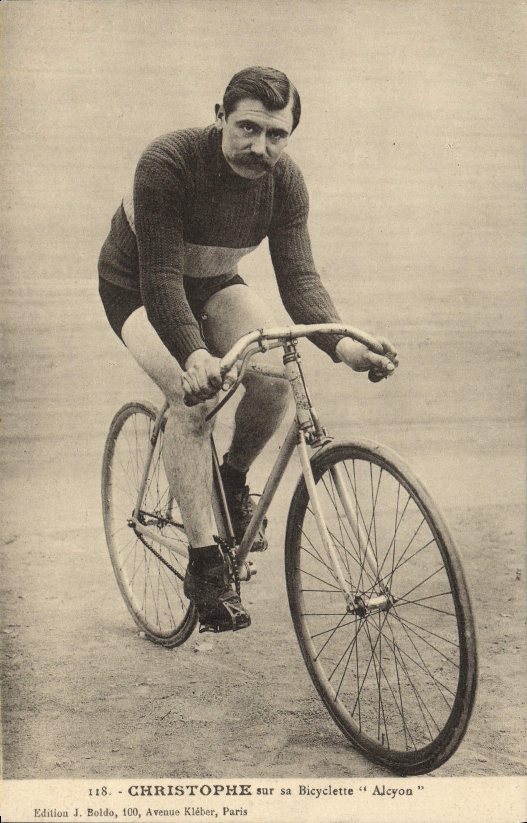 Christophe sur sa Bicyclette "Alcyon" — Édition J. Boldo, Paris