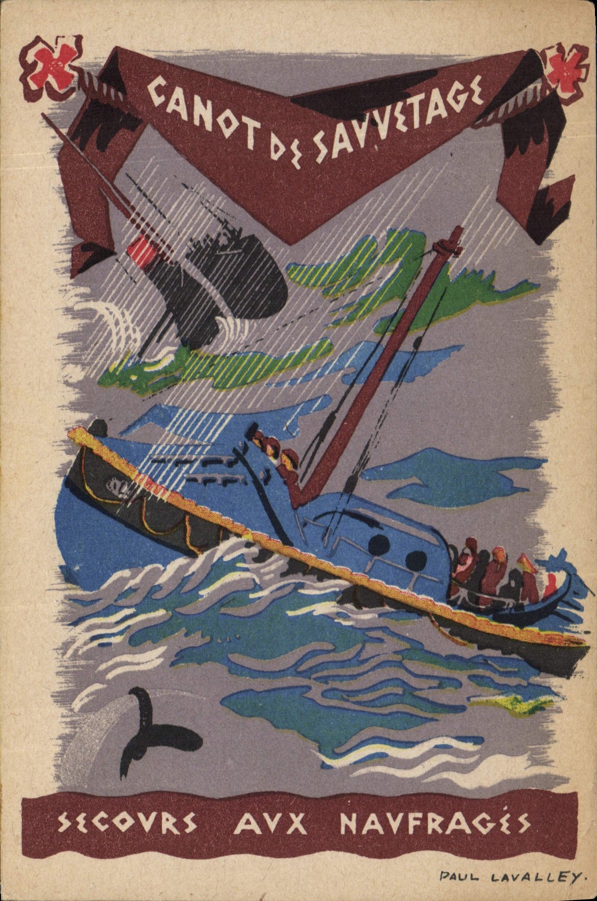 Gommoni di salvataggio — Soccorso ai naufraghi — Paul Lavalle — editore non visibile