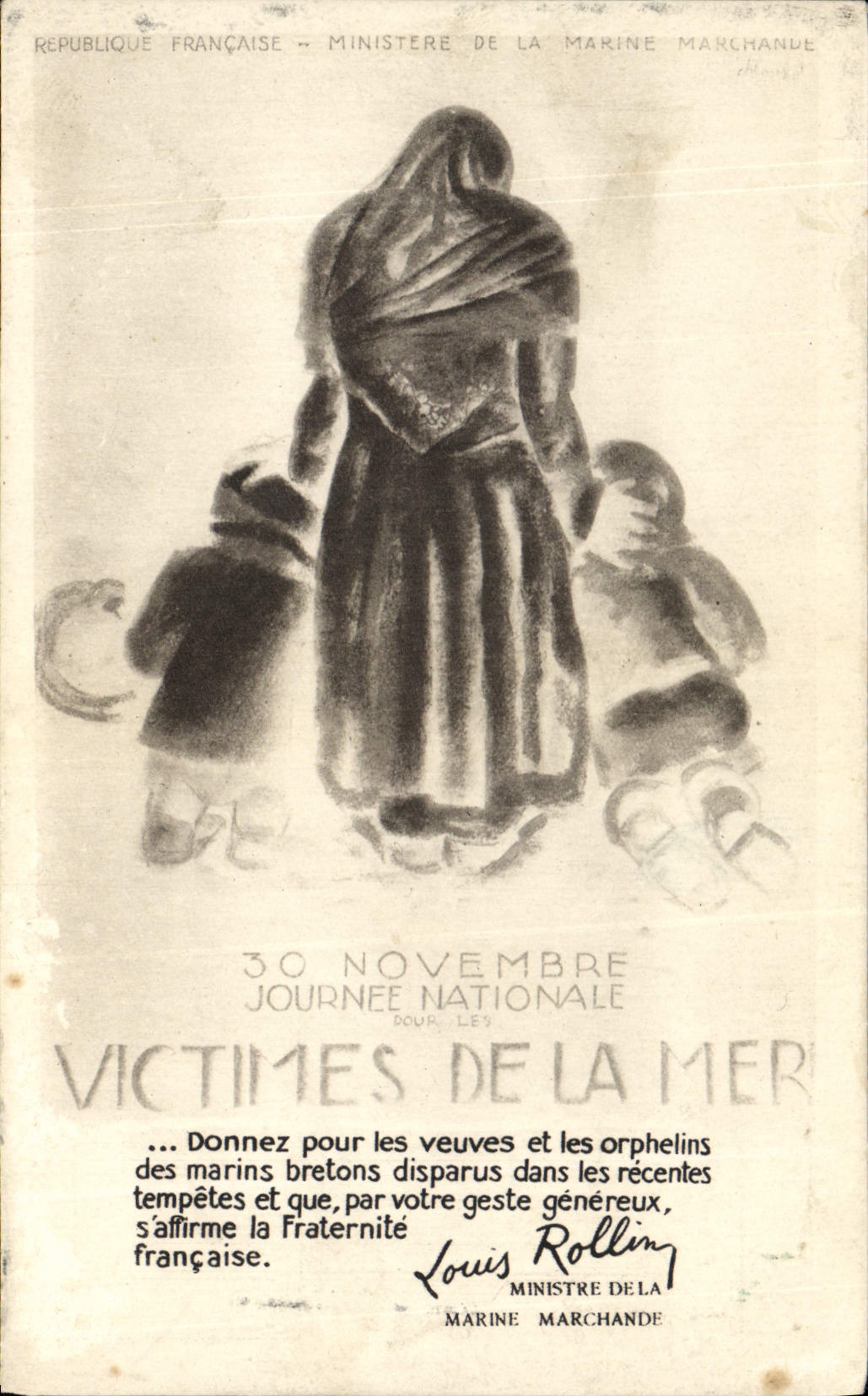 Victimes de la mer — Journée nationale du 30 novembre — Ministère de la Marine Marchande