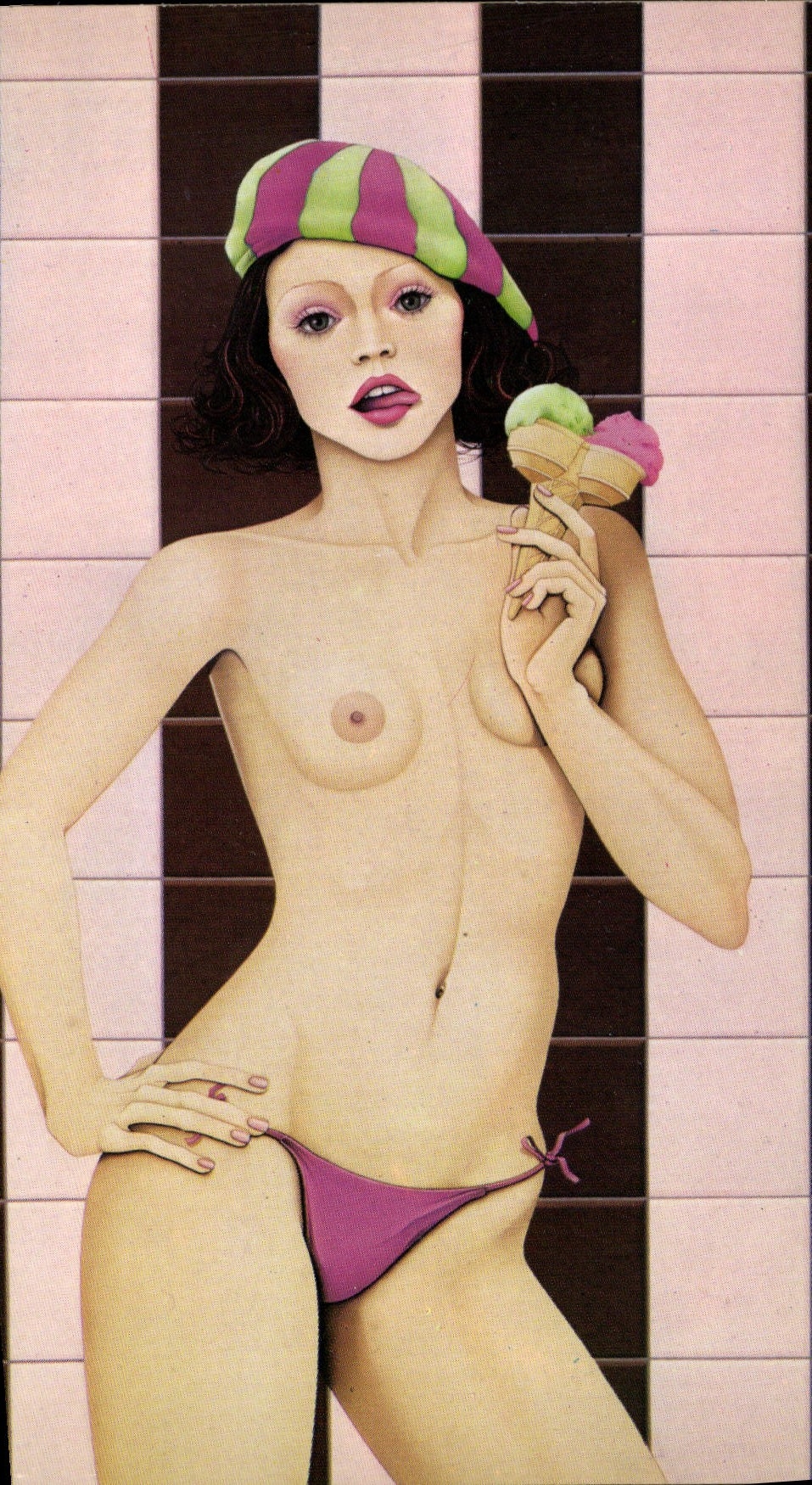 CPM Nu erotique Illustrateur Fraise Pistache Michel Plaisir 1976