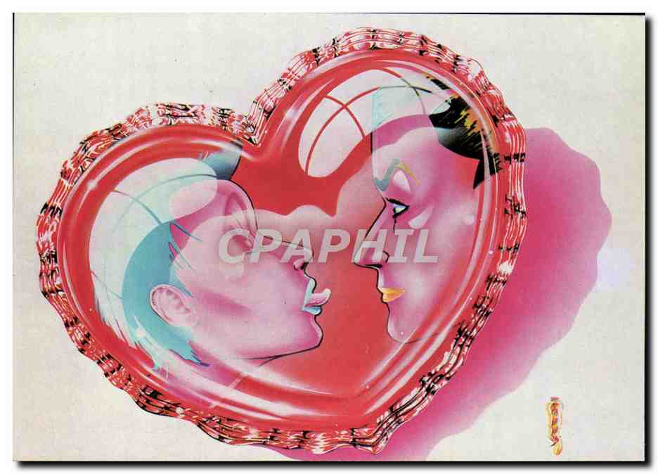CPM Nu erotique Illustrateur Lovers Zappy Coeur