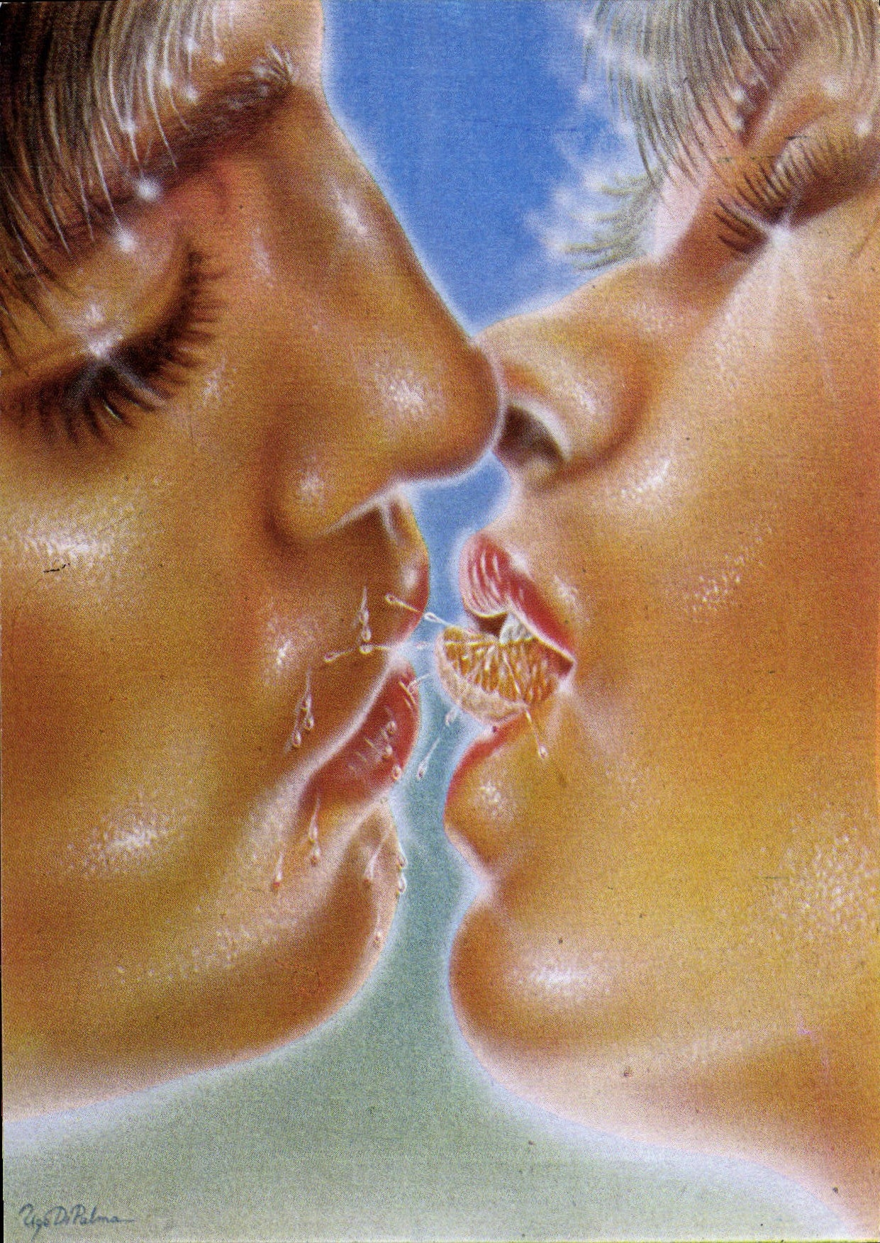 CPM Nu erotique Illustrateur French Kiss Ugo di Palma
