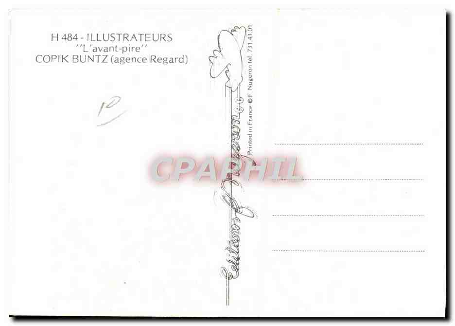 CPM Nu erotique Illustrateur L'avant pire Copik Buntz agence Regard — Rückseite