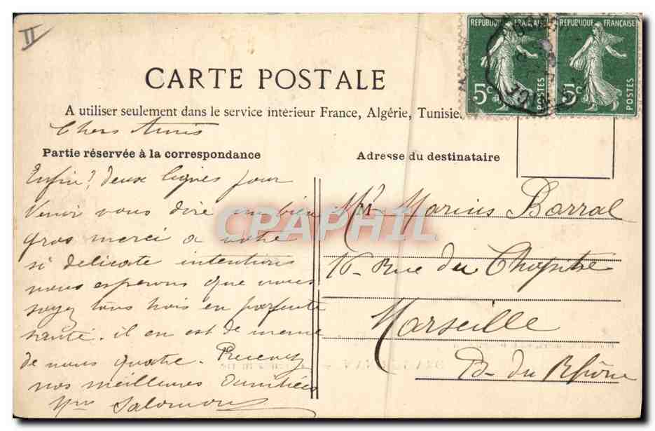 Draguignan — La Gendarmerie — Giraud-Mamert, édit. Draguignan — Verso