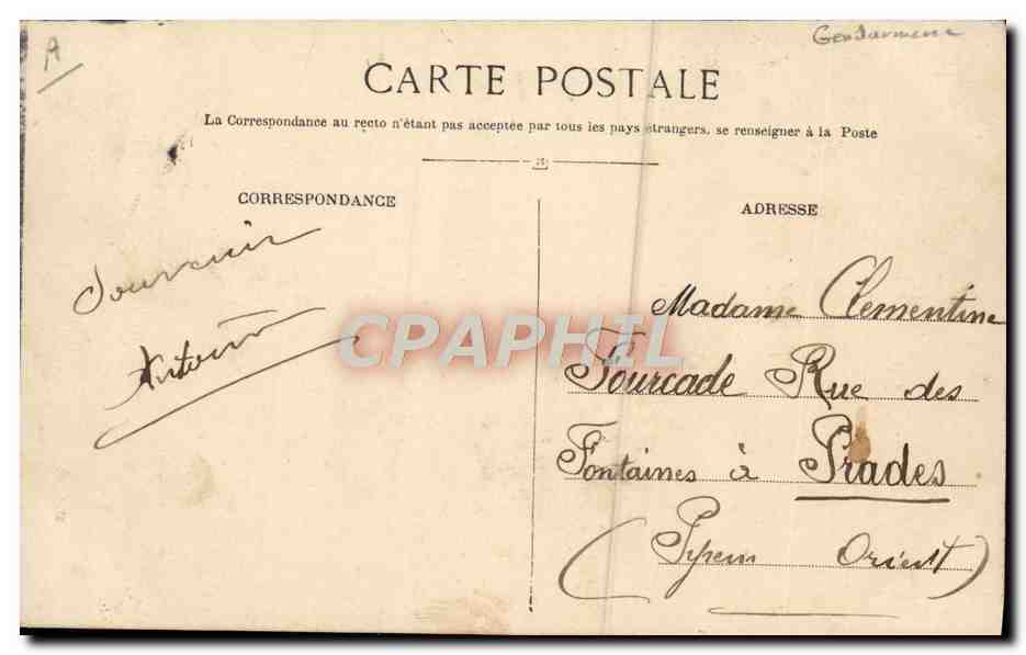 CPA Police Policier Digne Gendarmerie Nationale  — Verso