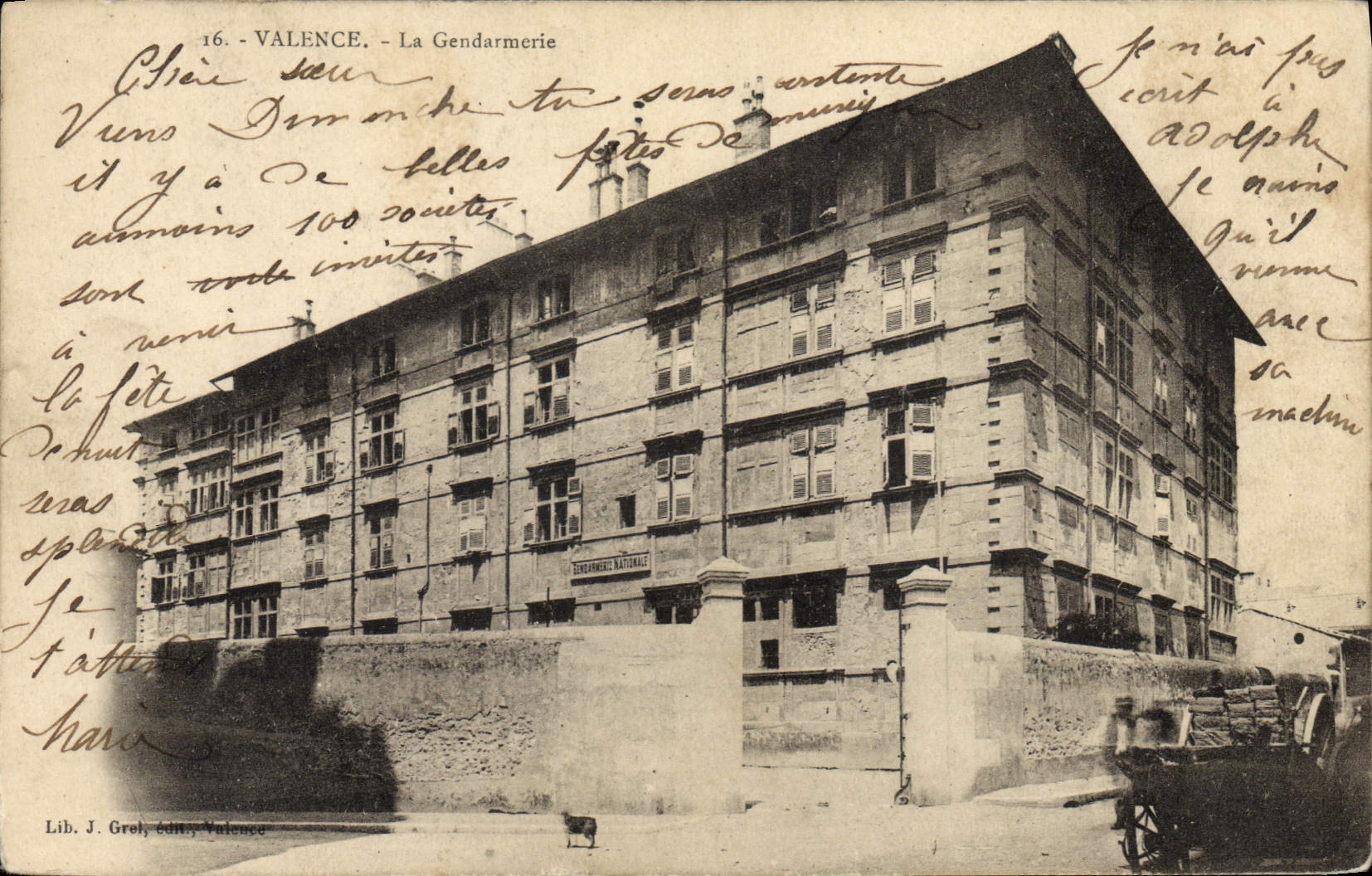 Valence - La Gendarmerie — Lib. J. Grob, édit. Valence, n°16