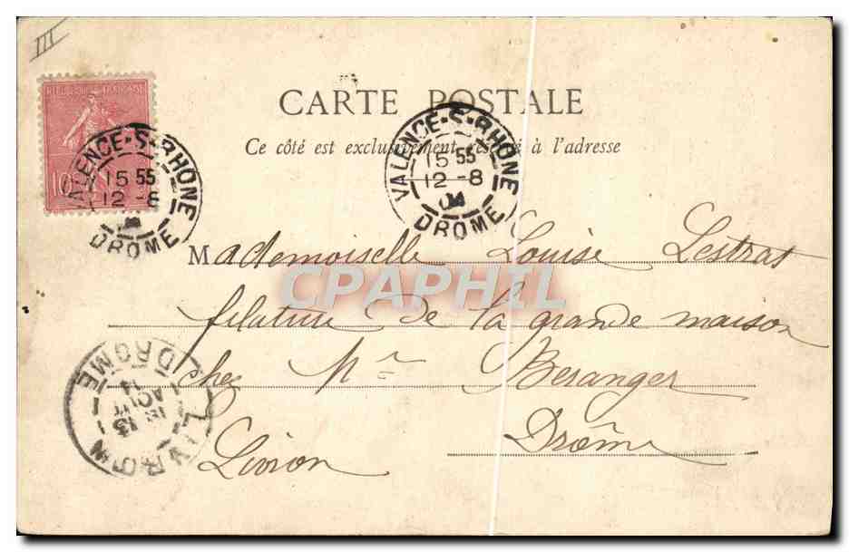 Valence - La Gendarmerie — Lib. J. Grob, édit. Valence, n°16 — Reverso