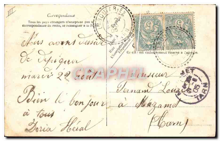 Toulouse La Gendarmerie — Gendarmerie Nationale — L. L. Toulouse No. 20 — Achterkant