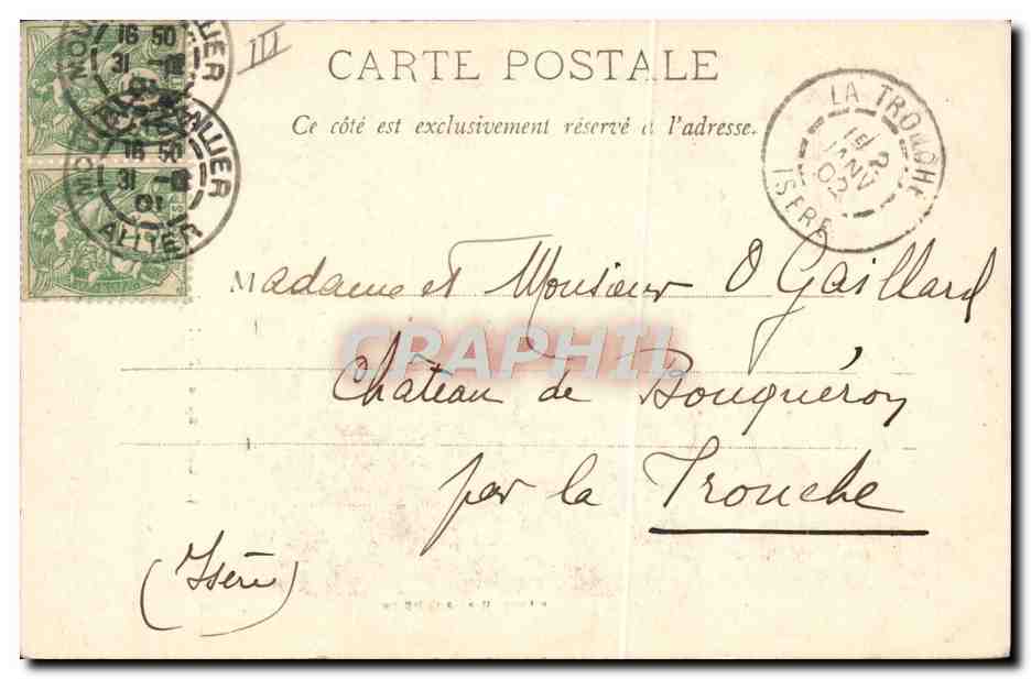 CPA Police Policier gendarmerie Moulins Pavillon de l'ancien chateau  — Verso